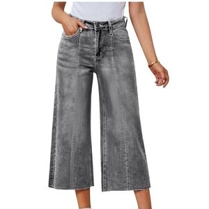 Grapent Jean Capris, Stretchy, Wide Leg,โ Color Gray, Size Medium 8/10